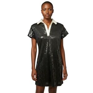 Ann Taylor Black Sequin Mini Dress Size 6 NWT